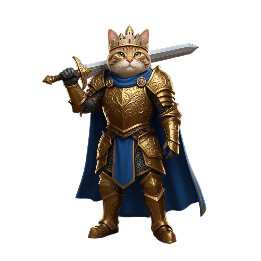 Catadel cat king guardian mascot